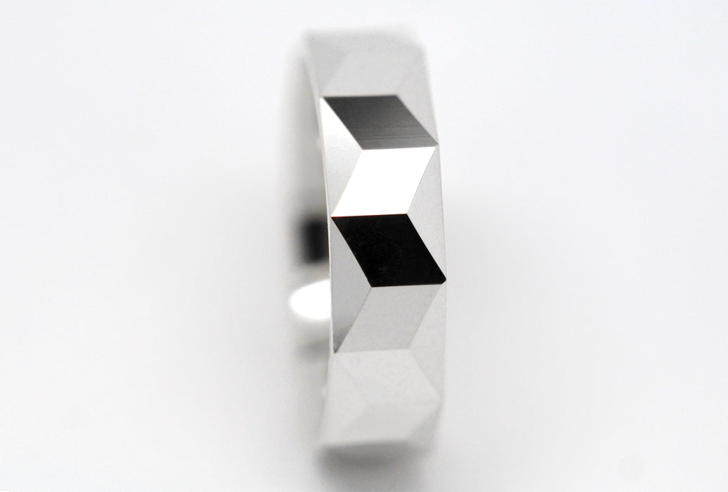 6mm 925 Silver Wedding Band for Men and Women Optical Illusion Geometric | 1234