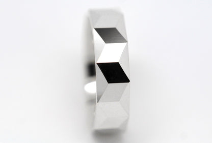 6mm 925 Silver Wedding Band for Men and Women Optical Illusion Geometric | 1234