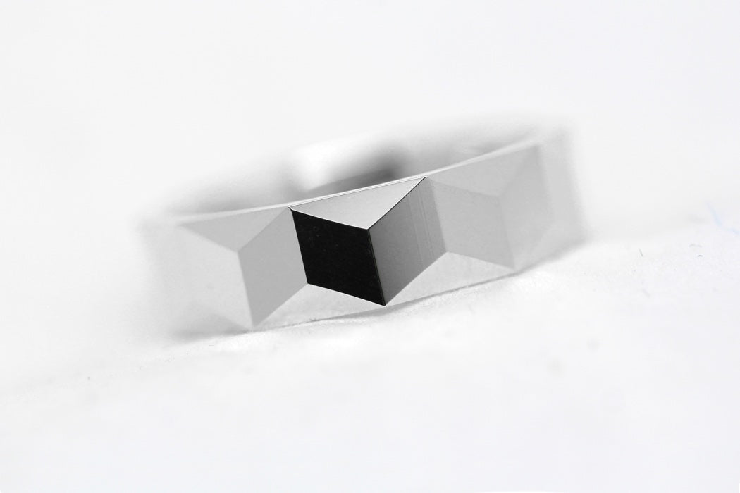 6mm 925 Silver Wedding Band for Men and Women Optical Illusion Geometric | 1234