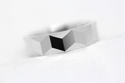 6mm 925 Silver Wedding Band for Men and Women Optical Illusion Geometric | 1234