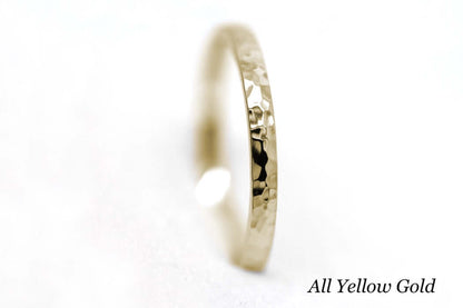 2mm Hammered Solid Gold Women's Wedding Ring 10K 14K 18K | 10K 14K 18K Solid Gold Wedding Band with polished Hammered finish, which gives this ring a classic and elegant look with extra spark.