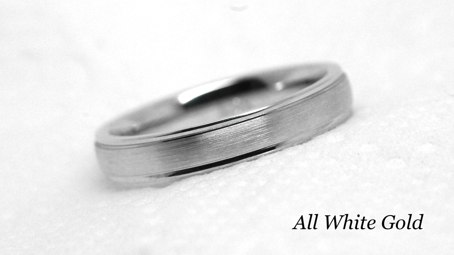 4MM GOLD CLASSIC BRUSHED LOW DOME WEDDING BAND FOR WOMEN AND MEN | T-6010