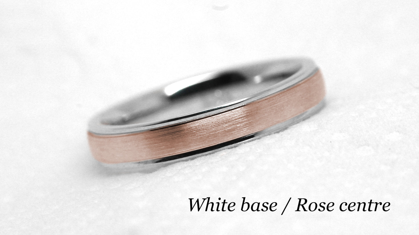 4MM GOLD CLASSIC BRUSHED LOW DOME WEDDING BAND FOR WOMEN AND MEN | T-6010