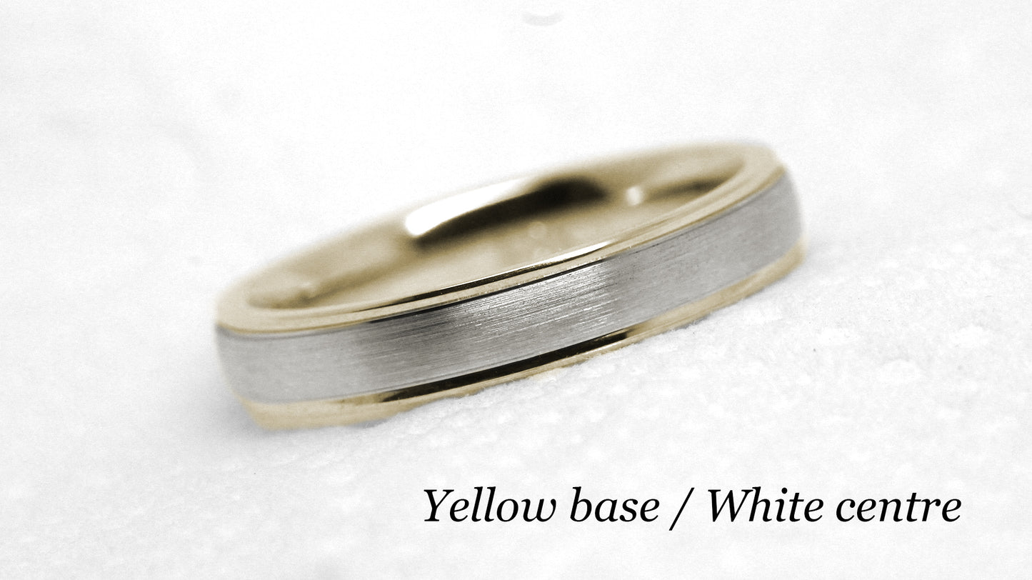 4MM GOLD CLASSIC BRUSHED LOW DOME WEDDING BAND FOR WOMEN AND MEN | T-6010
