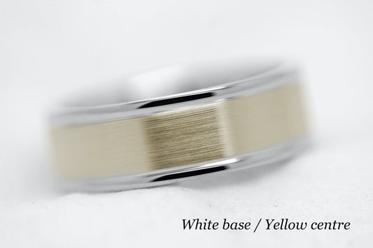 6mm Gold Classic Brushed Flat Wedding Band for Men | AT-6010