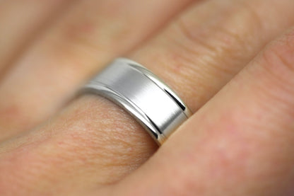 6mm 925 Silver Classic Brushed Flat Wedding Band for Men and Women | 6010