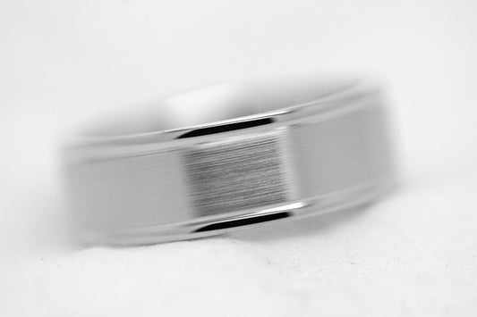 6mm 925 Silver Classic Brushed Flat Wedding Band for Men and Women | 6010