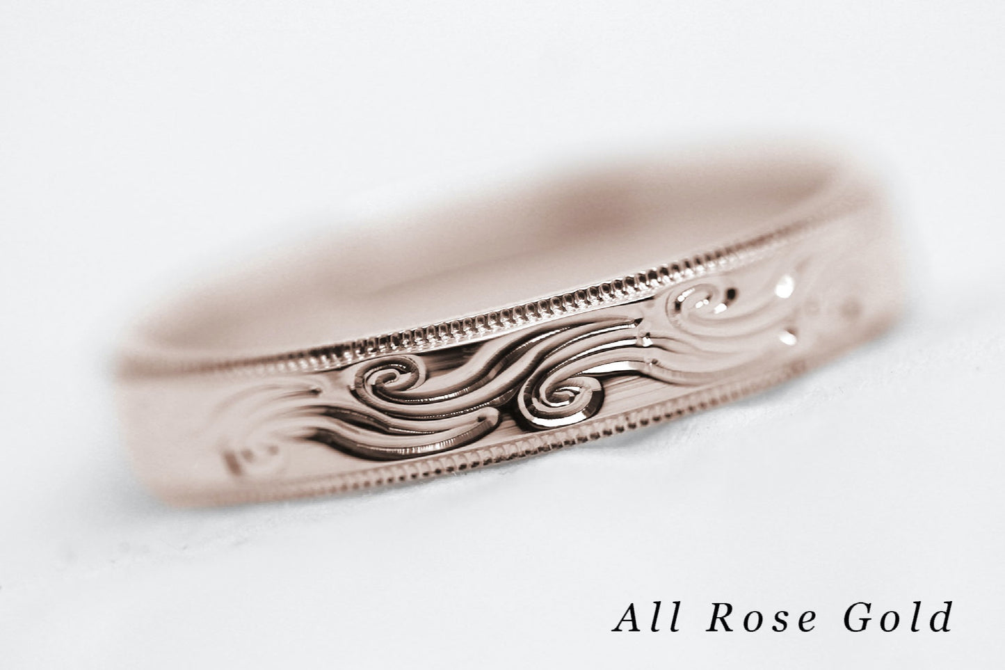 6mm Gold Wedding Band with Swirls Design for Men and Women | AT-6242
