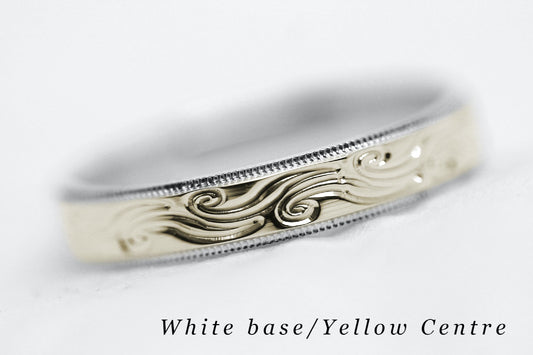6mm Gold Wedding Band with Swirls Design for Men and Women | AT-6242