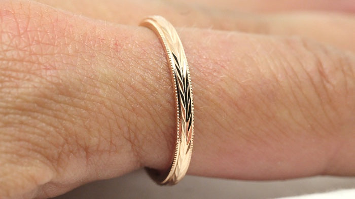 Wheat engraved outlet wedding band