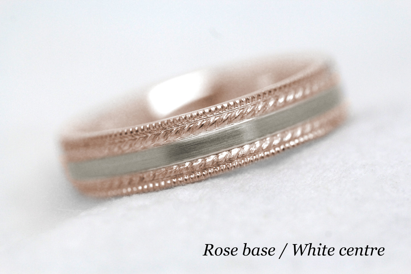 4mm Gold Brushed Wedding Band for Men and Women with Double Milgrain | AT-6537