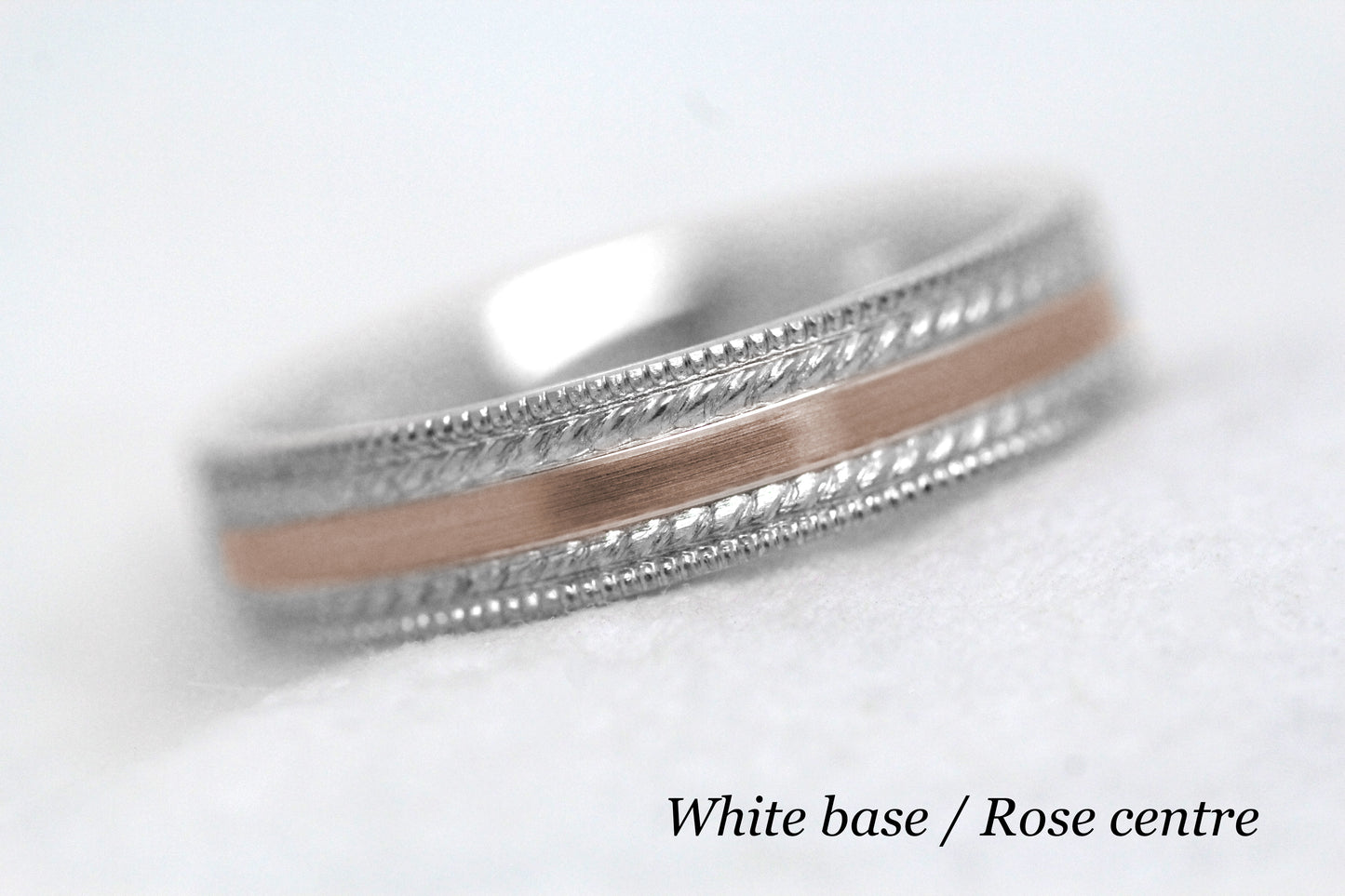solid two tone gold wedding bands