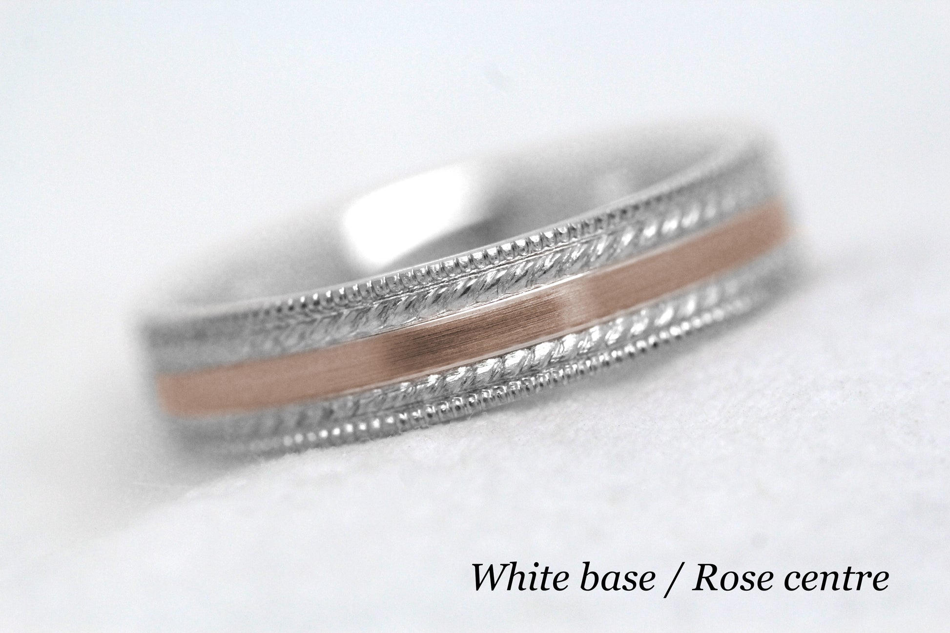 solid two tone gold wedding bands