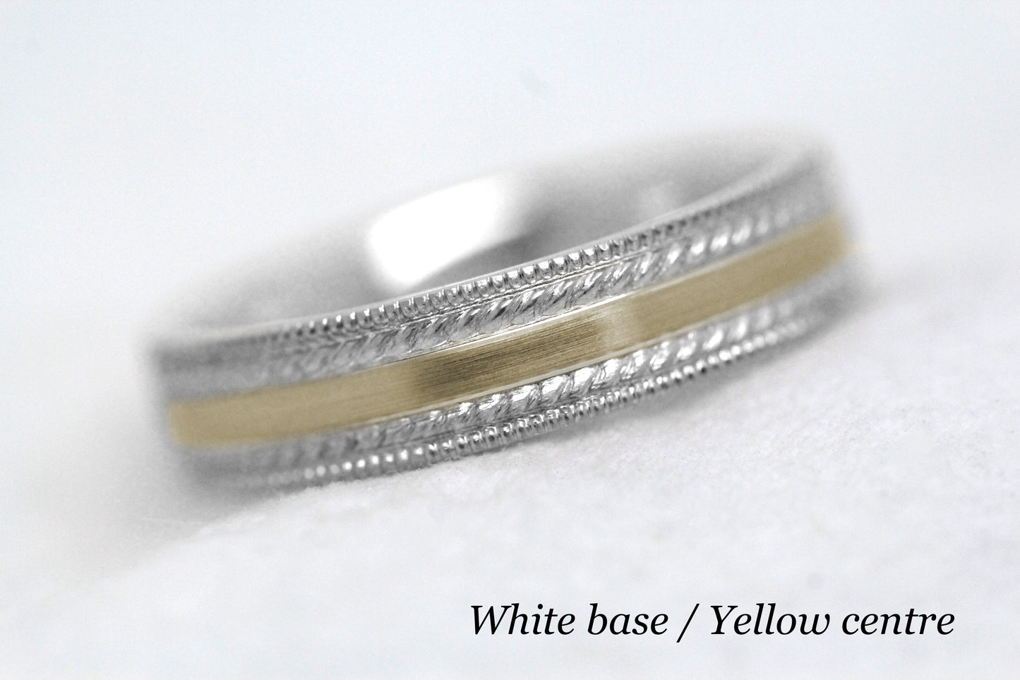 solid two tone gold wedding rings