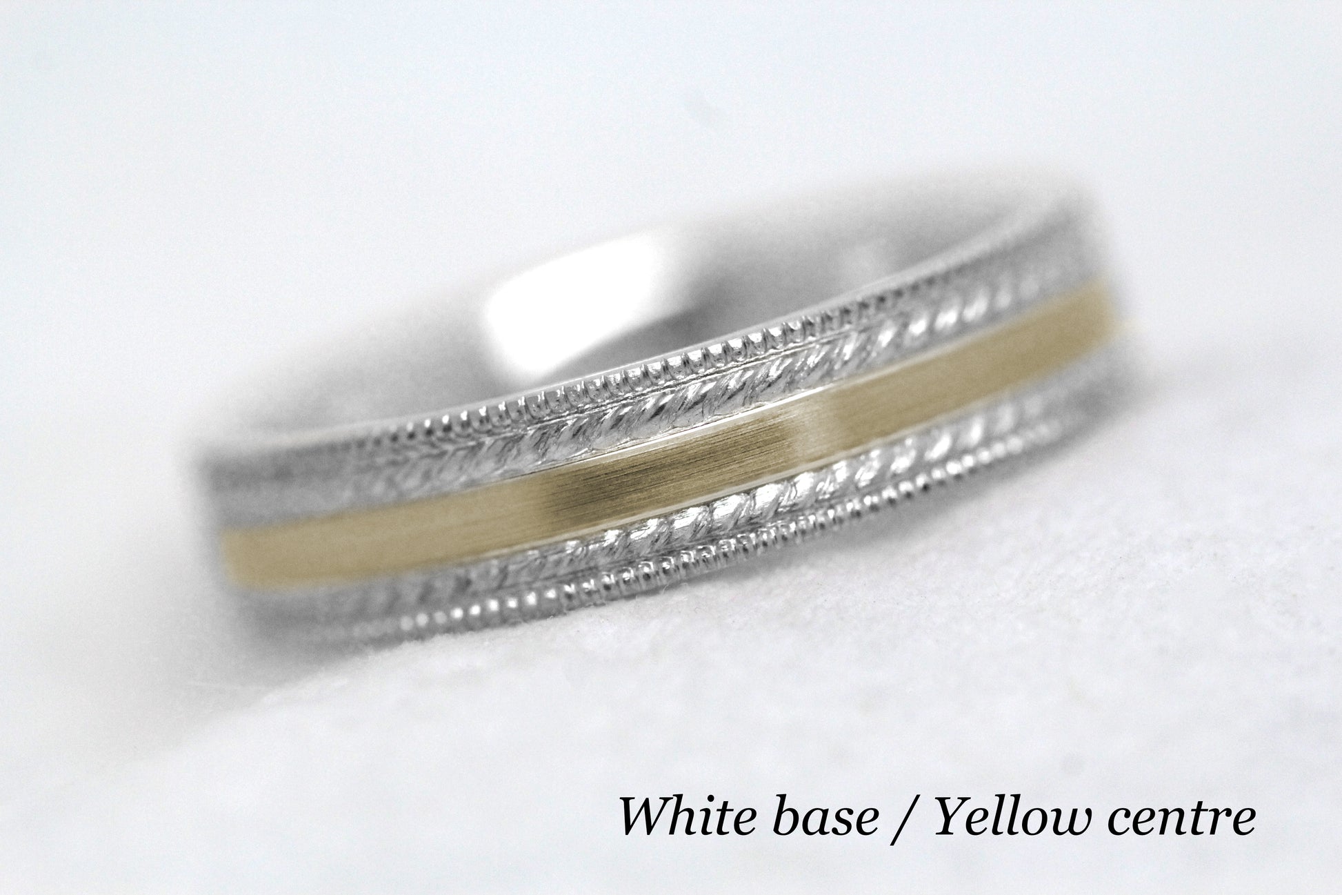 solid two tone gold wedding rings
