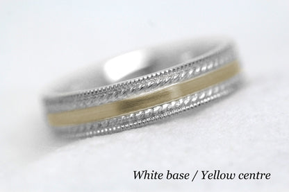 solid two tone gold wedding rings