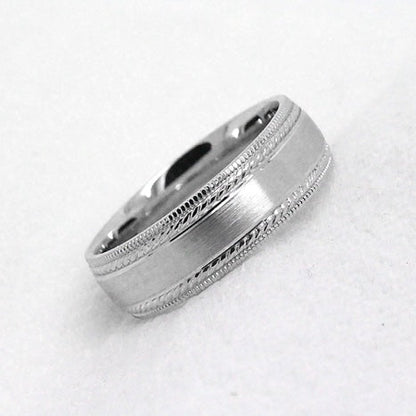6mm Gold Brushed Wedding Band for Men and Women with Double Milgrain | 6537
