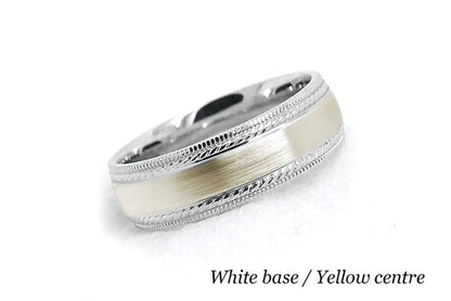 6mm Gold Brushed Wedding Band for Men and Women with Double Milgrain | 6537