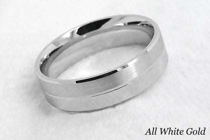 6mm Gold Brushed and Polished Wedding Band for Men and Women | 6555