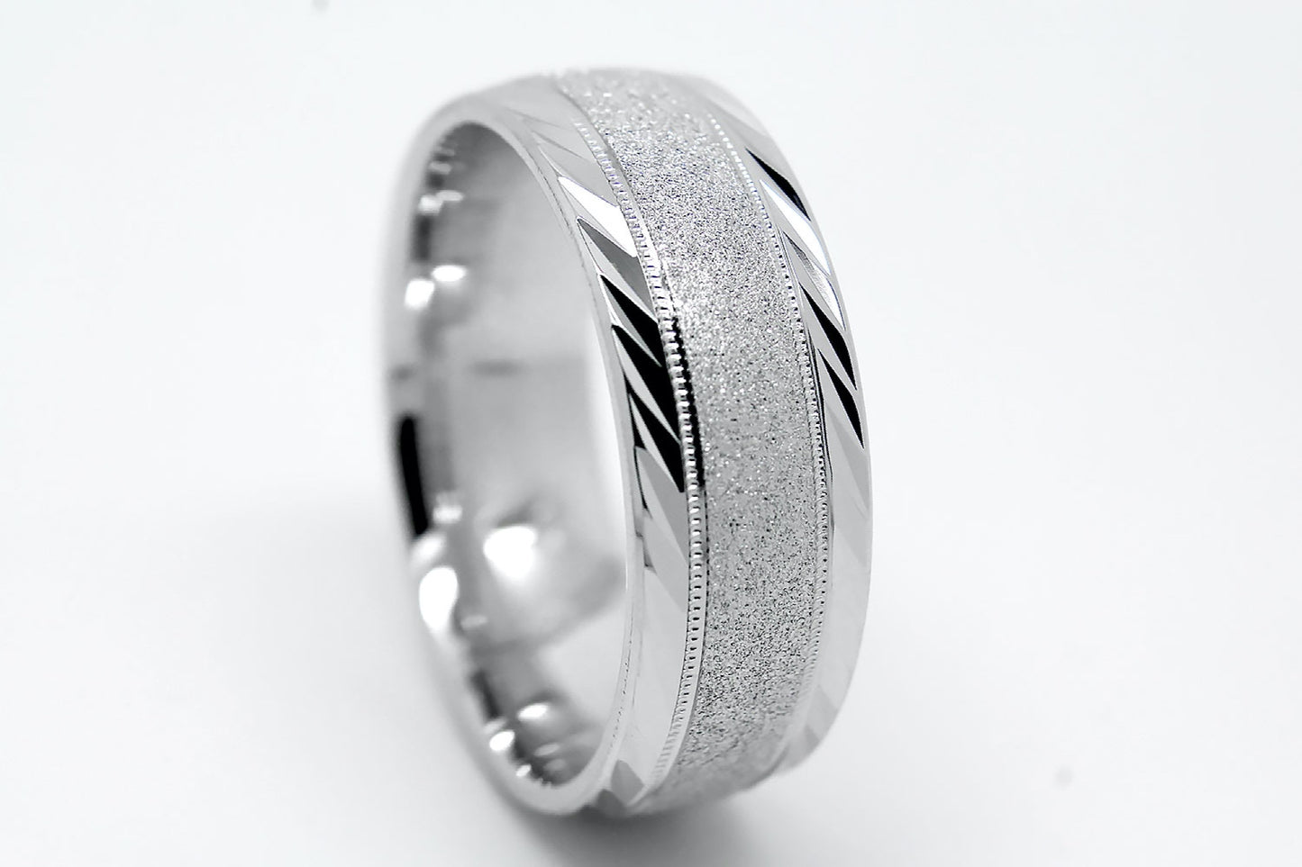 sparkly 88m silver wedding band for men and women