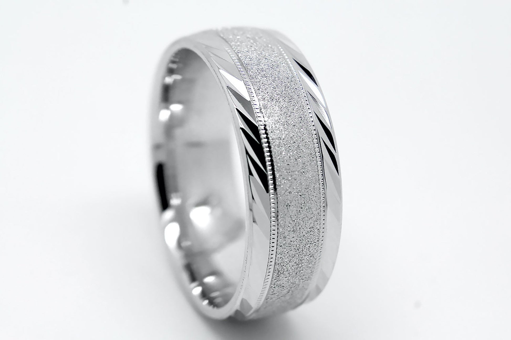 sparkly 88m silver wedding band for men and women