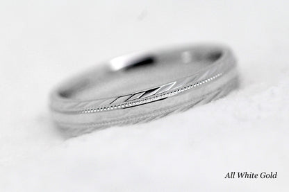 3mm Gold Wedding Band for Men and Women with Filigree Edge | T-6673P