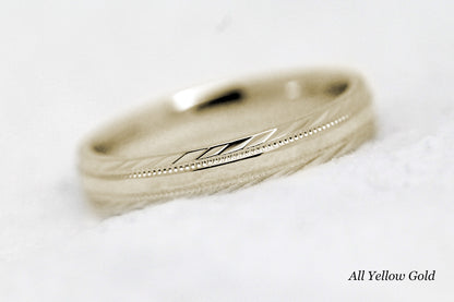3mm Gold Wedding Band for Men and Women with Filigree Edge | T-6673P