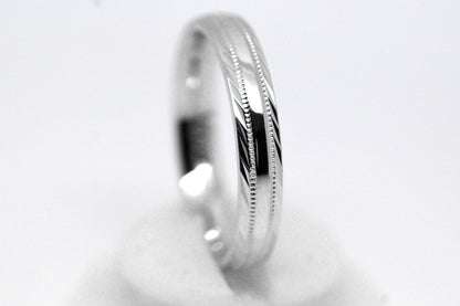 3mm 925 Sterling Silver Wedding Band for Women and Men with Filigree Edge  | T-6673P