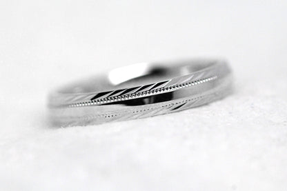 3mm 925 Sterling Silver Wedding Band for Women and Men with Filigree Edge  | T-6673P