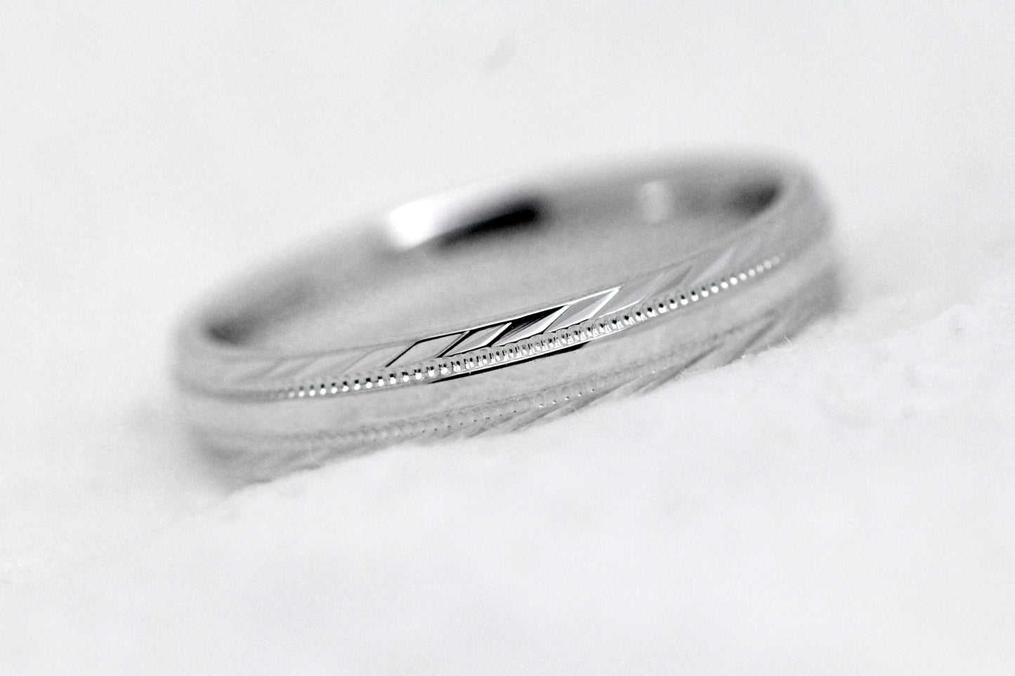 3mm 925 Sterling Silver Wedding Band for Women and Men with Filigree Edge  | T-6673P