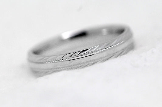 3mm 925 Sterling Silver Wedding Band for Women and Men with Filigree Edge  | T-6673P