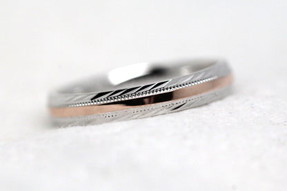 3mm Gold Wedding Band for Men and Women with Filigree Edge | T-6673P