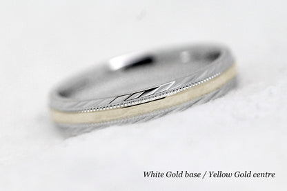 3mm Gold Wedding Band for Men and Women with Filigree Edge | T-6673P