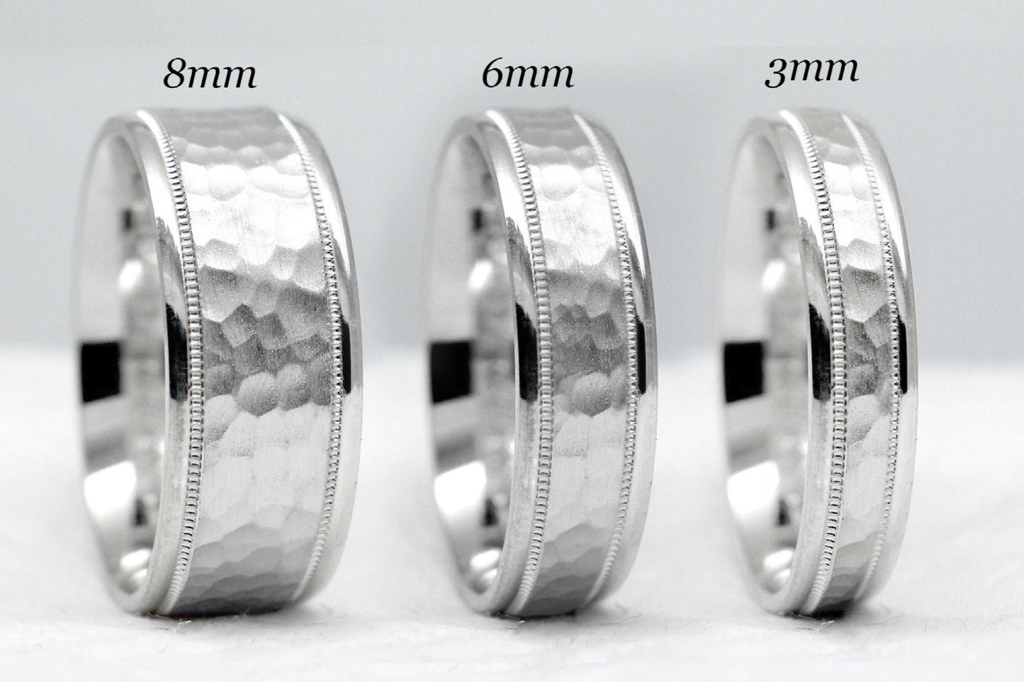 8mm Hammered Gold Wedding Band for Men and Women | AT-8008