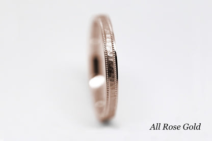 2mm 10K 14K 18K Solid Gold Hammered Women's Ring Stackable | This classic Hammered 2mm women's ring. Perfect as wedding band, anniversary ring or stack it with your other jewelry.