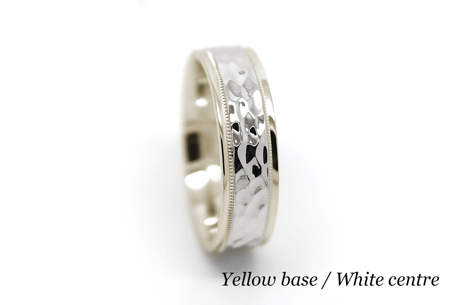 polished hammered wedding ring for women