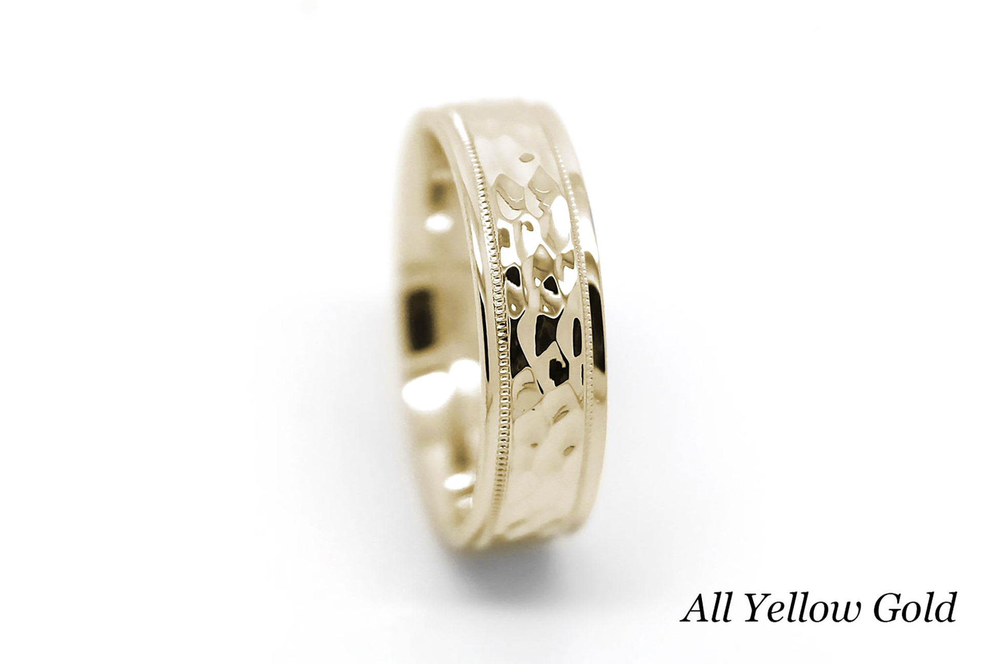 yellow gold hammered ring