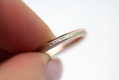 2mm 10K 14K 18K Solid Gold Hammered Women's Ring Stackable | This classic Hammered 2mm women's ring. Perfect as wedding band, anniversary ring or stack it with your other jewelry.