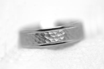 6mm Gold Classic Hammered Wedding Band for Men and Women | 8008