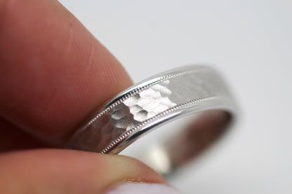 6mm Gold Classic Hammered Wedding Band for Men and Women | 8008