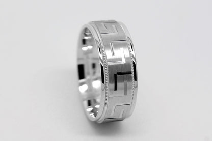 silver mens wedding ring