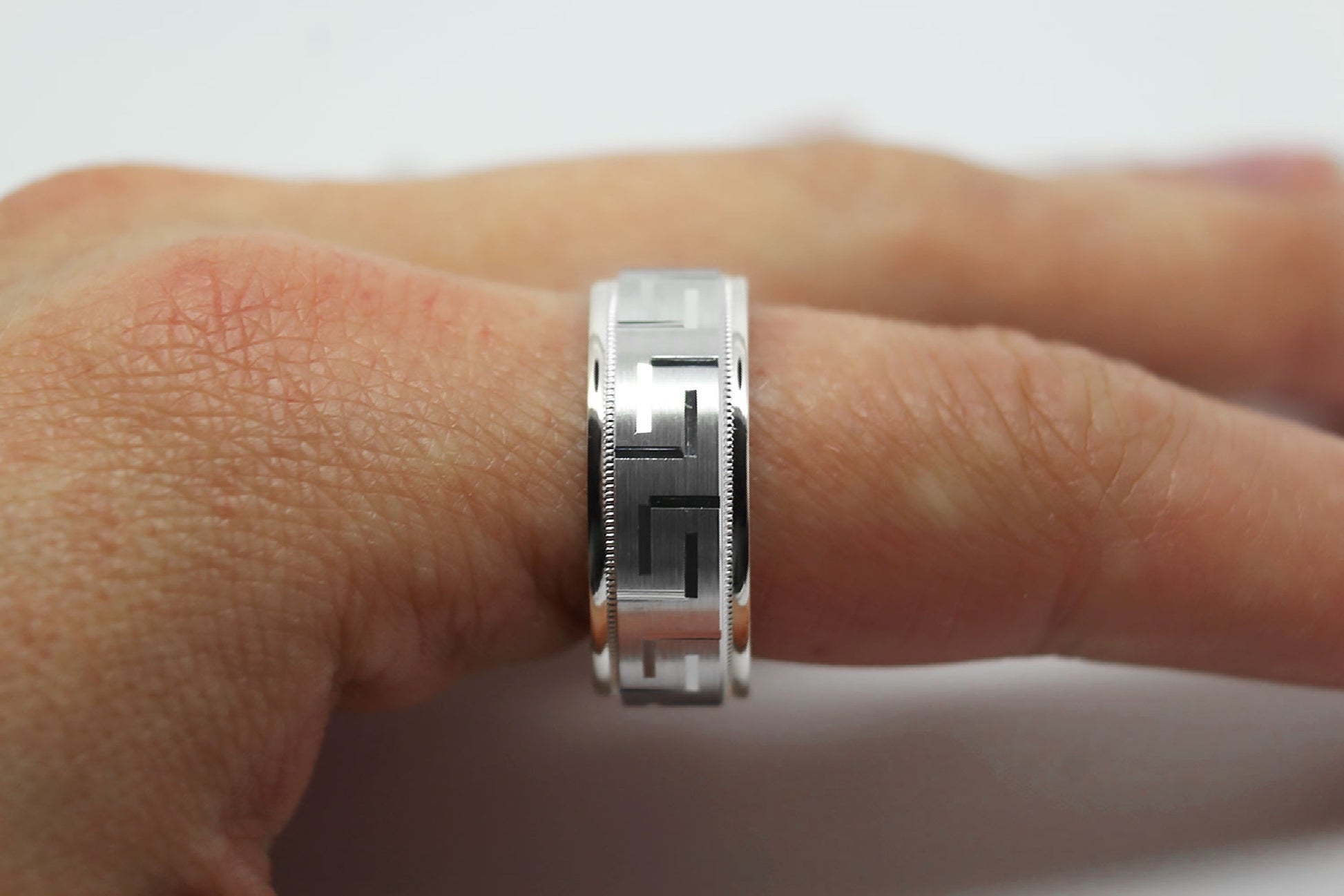 silver greek wedding ring