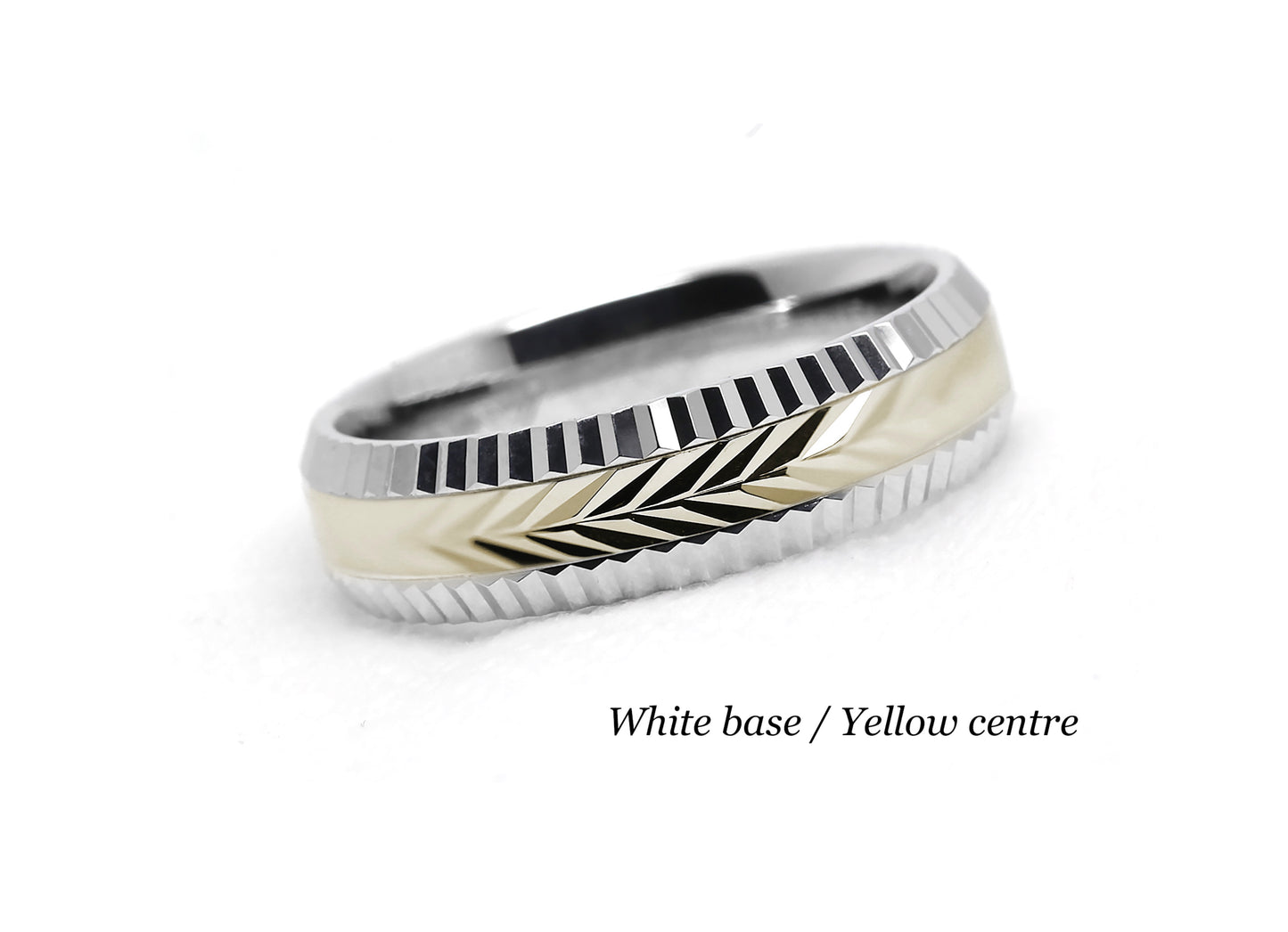 5mm Gold Wedding Band for Men and Women Wheat Faceted Beveled  | T-0062