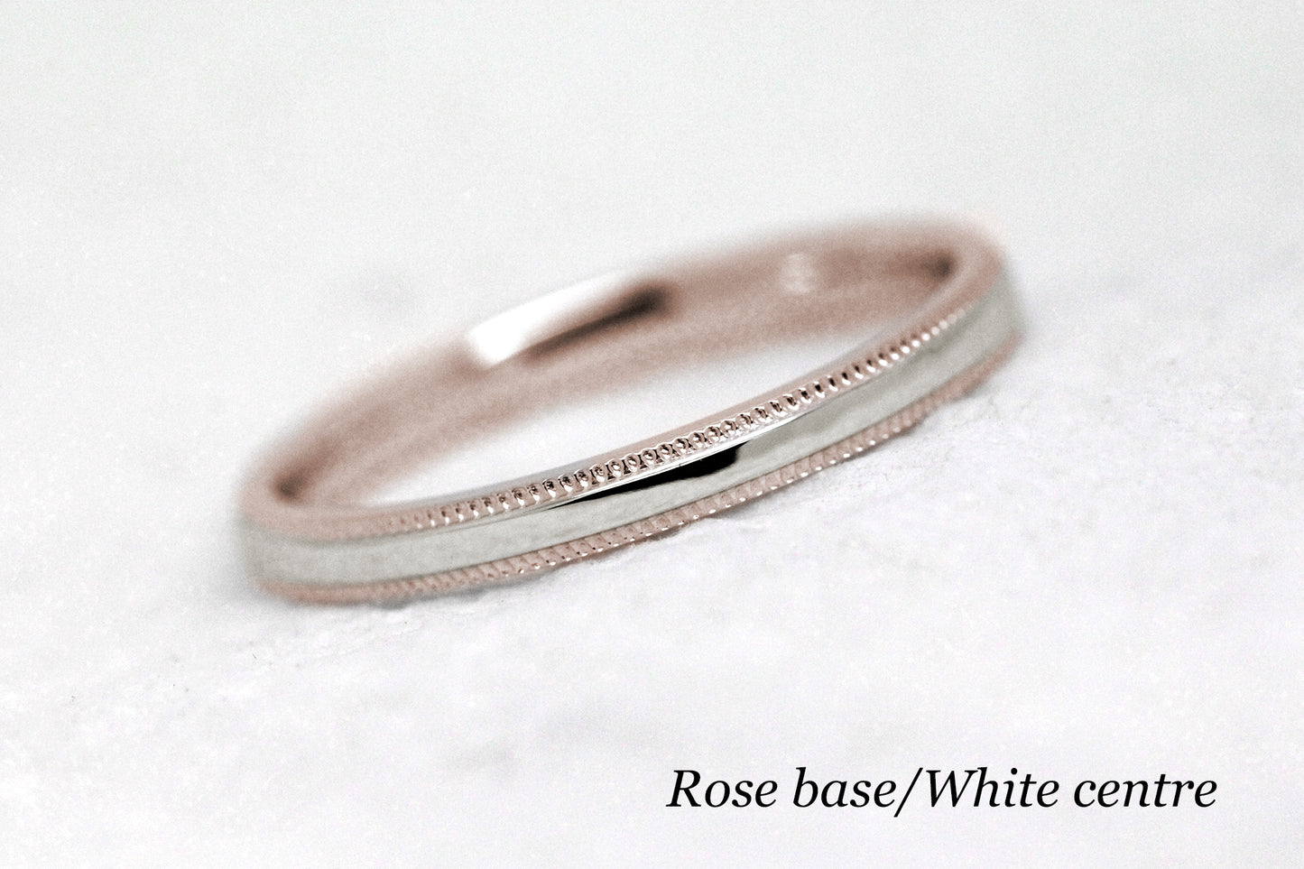 2mm Solid Gold Wedding Band for Women Polished Simple Milgrain Edge | AT-0002