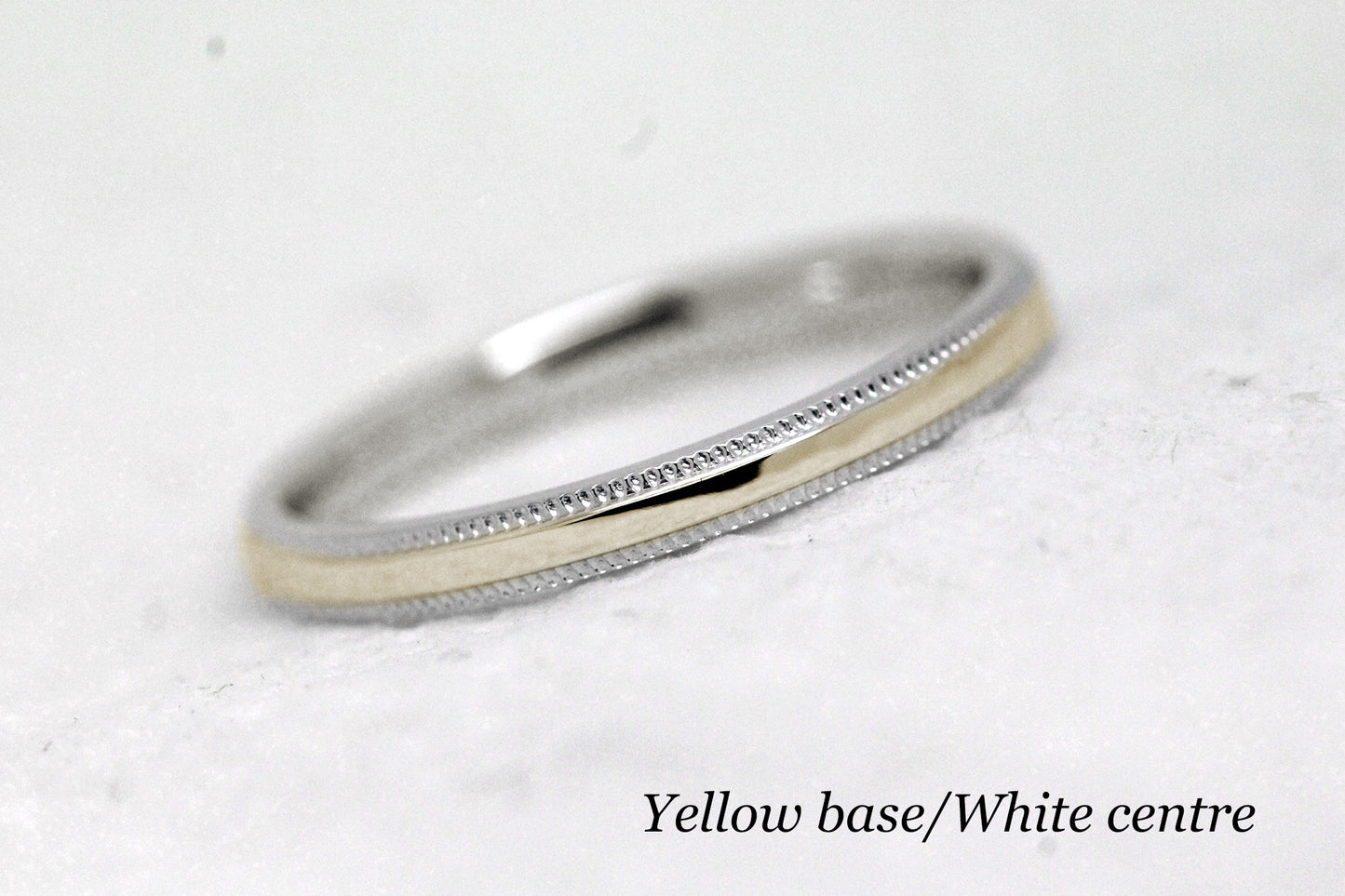 2mm Solid Gold Wedding Band for Women Polished Simple Milgrain Edge | AT-0002