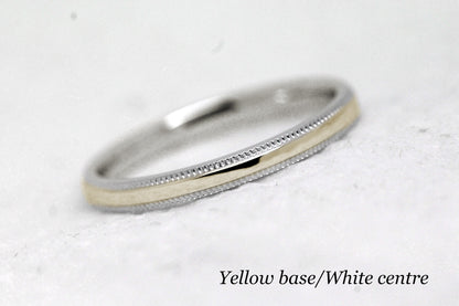 2mm Solid Gold Wedding Band for Women Polished Simple Milgrain Edge | AT-0002