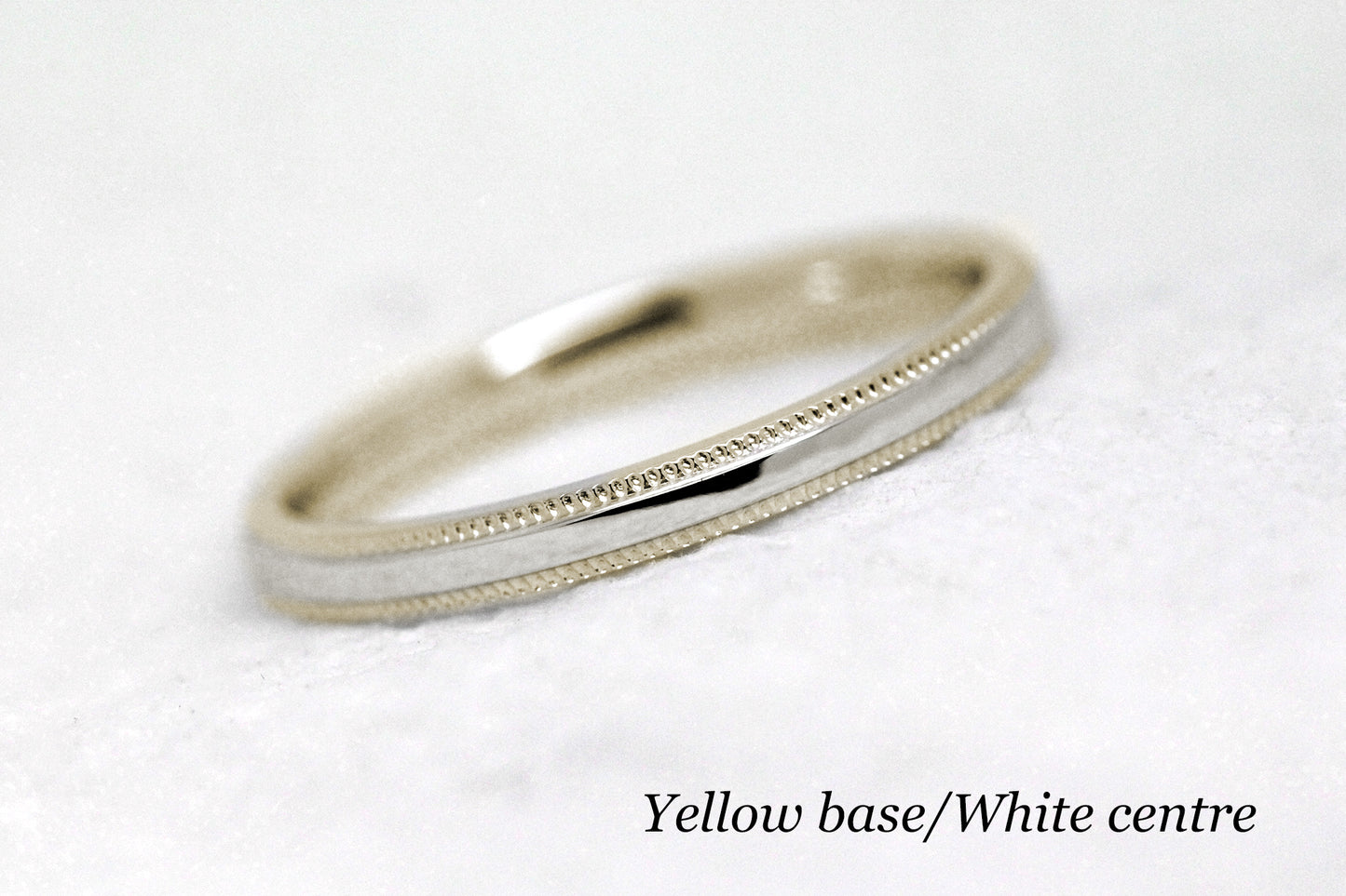 2mm Solid Gold Wedding Band for Women Polished Simple Milgrain Edge | AT-0002