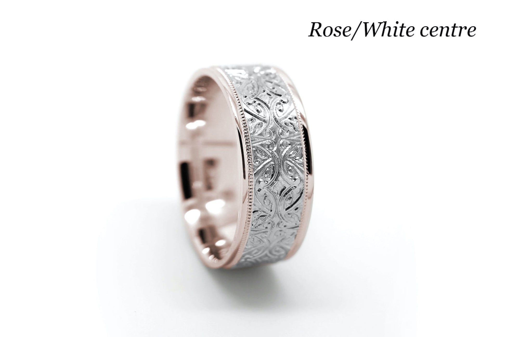 floral wedding band, floral wedding ring