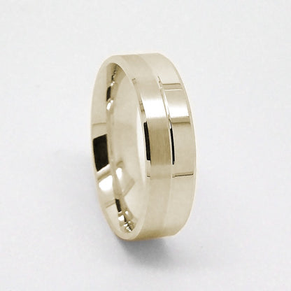 6mm Gold Brushed and Polished Wedding Band for Men and Women | 6555