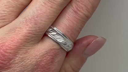 6mm 925 Silver Infinity Filigree Dome Wedding Band for Men and Women | 6674